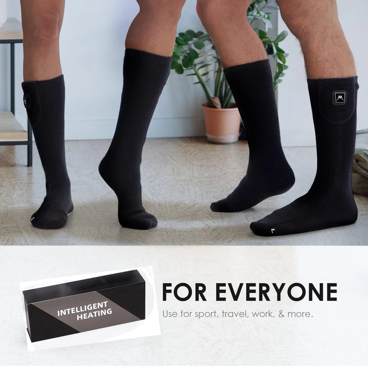 Black L Rechargeable Electric Heated Socks I96823