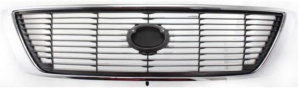 Chrome Shell Plastic Grille Assembly with Painted Silver Gray Insert A942319