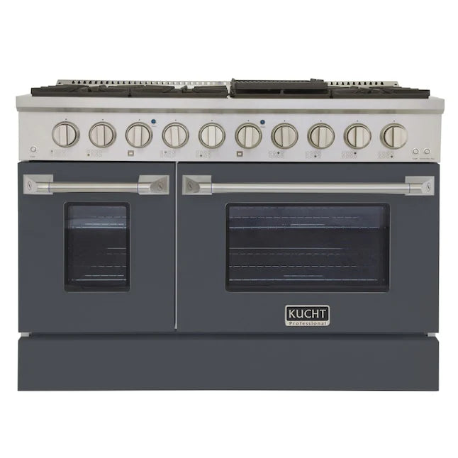 48 Pro-Style Natural Gas Dual Fuel Range with 4 Burners in Gray H912