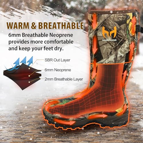 Waterproof Insulated 6mm Neoprene Rubber Hunting Boots (Camo) R47206