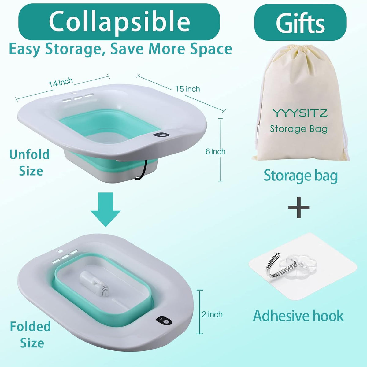 Foldable Sitz Bath for Toilet Seat F6829
