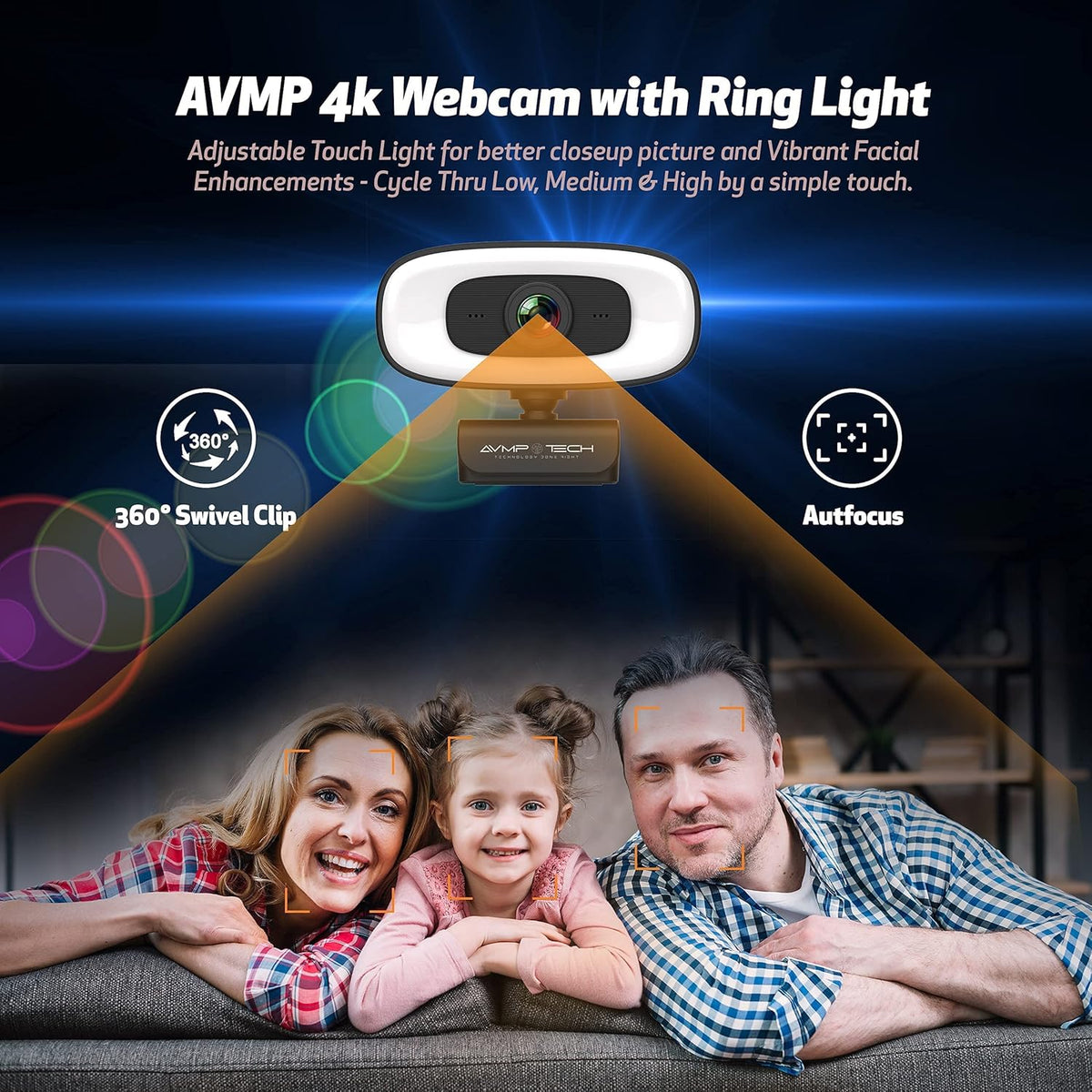 4K Ultra HD 8MP Autofocus USB Webcam with Microphone S17327