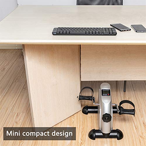 Silver Mini Cycle Exercise Bike with LCD Display U71534