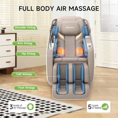 4D Massage Chair Full Body Zero Gravity Recliner with Negative Ion Purification, Aromatherapy, 20 Auto Modes, Yoga Stretching, Touch Screen, Foot Rollers, Wireless Charger E8953