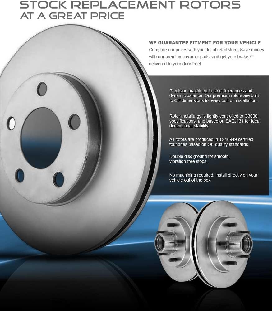 294mm 5 Lug Brake Rotors + Ceramic Pads + Hardware N2012