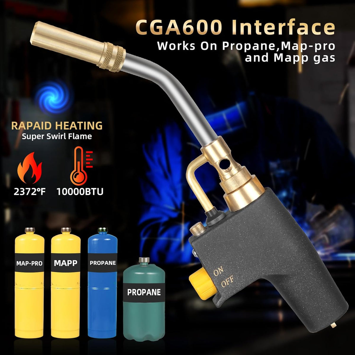 Propane Torch Head with Igniter for MAP, MAPP and Propane N540461