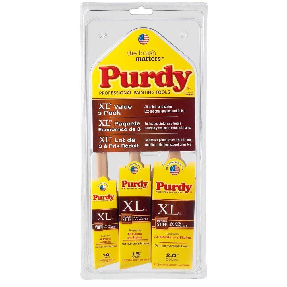1 in. XL Angled, 1-1/2 in. Angled, 2 in. Flat Wall Brush Set (3-Pack) P700