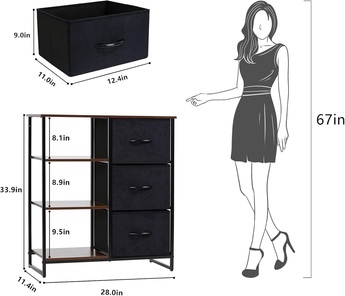 3 Drawer Dresser with Shelf C312879