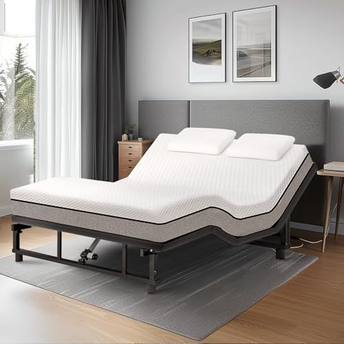 Queen Adjustable Bed Base Frame Black Metal Z62071