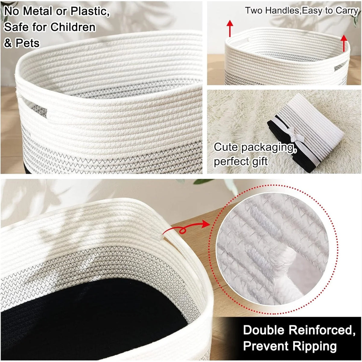 Cotton Rope Woven Storage Basket W1456