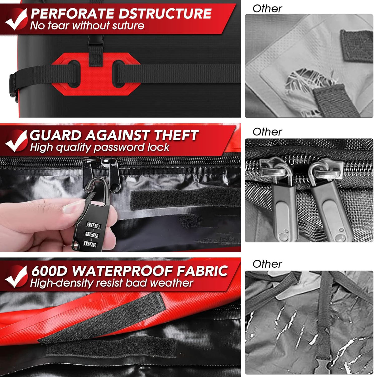 Waterproof 21 Cubic Feet Rooftop Cargo Carrier Bag A745