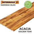 Acacia 6 ft. L x 25 in. D x 1.5 in. T Butcher Block Countertop in Golden Teak Stain A327