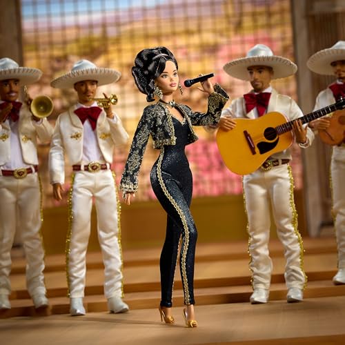 Barbie Doll in Black and Gold Suit with Cropped Jacket and Golden Accessories X2234