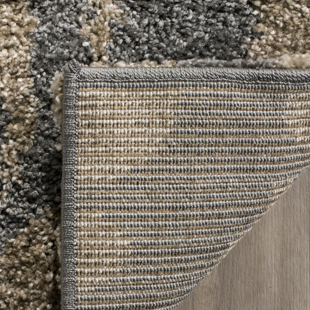 Grey & Beige Floral Area Rug, 8'6" x 12', 1.2-inch Thick U80042