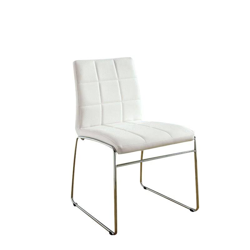 White Upholstered Dining Chair Set of 2 B935