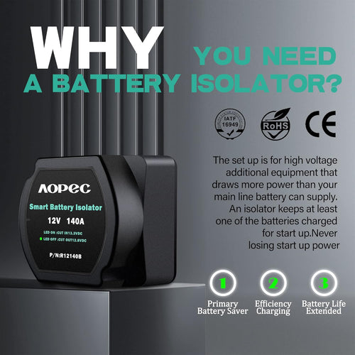 12V 140Amp Waterproof Dual Battery Isolator L40065