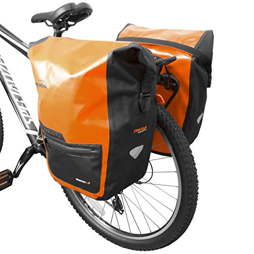 Black Waterproof 30L Bike Panniers with Rain Cover B979