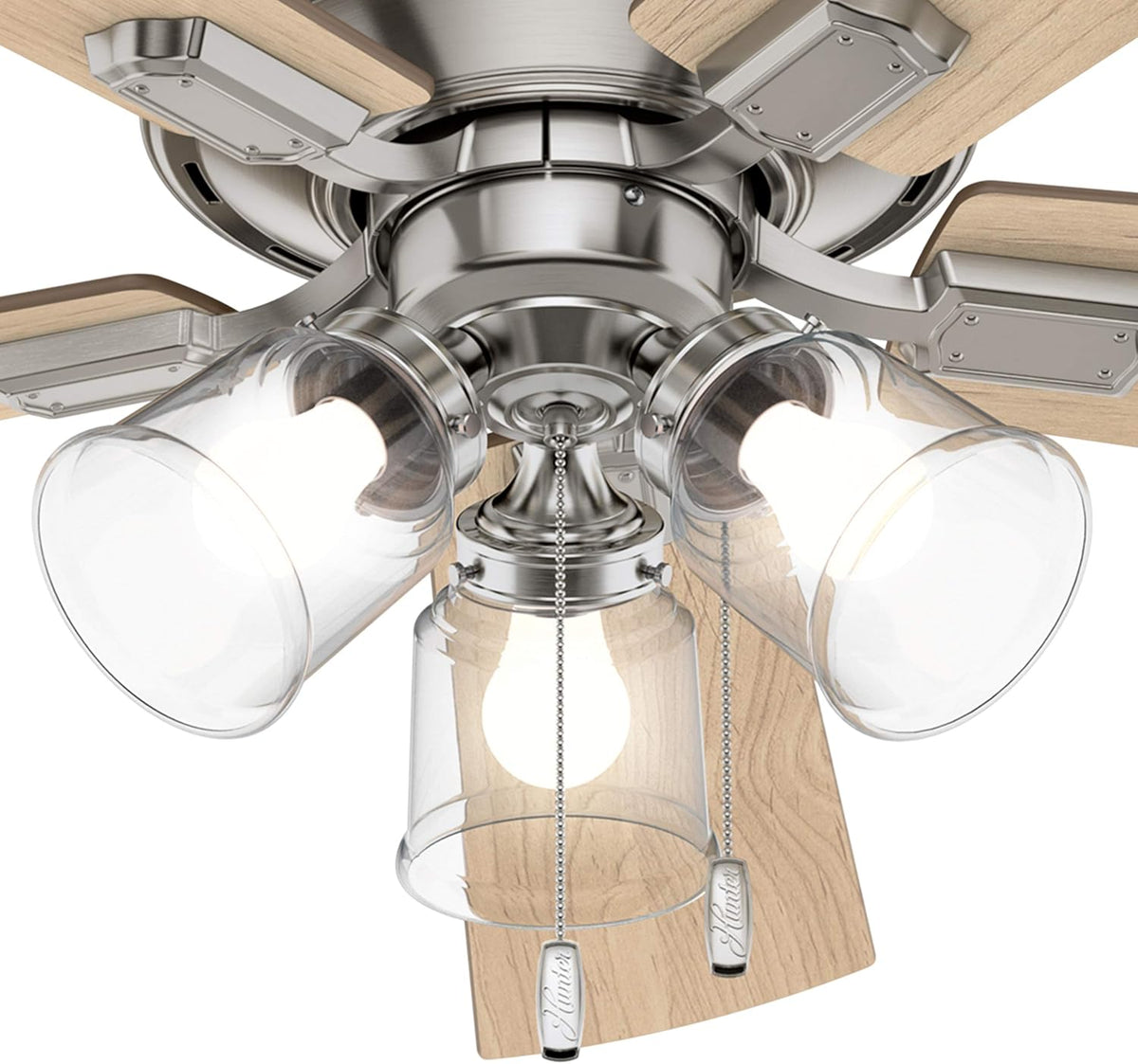 52 inch Brushed Nickel Indoor Ceiling Fan with LED Lights T6307