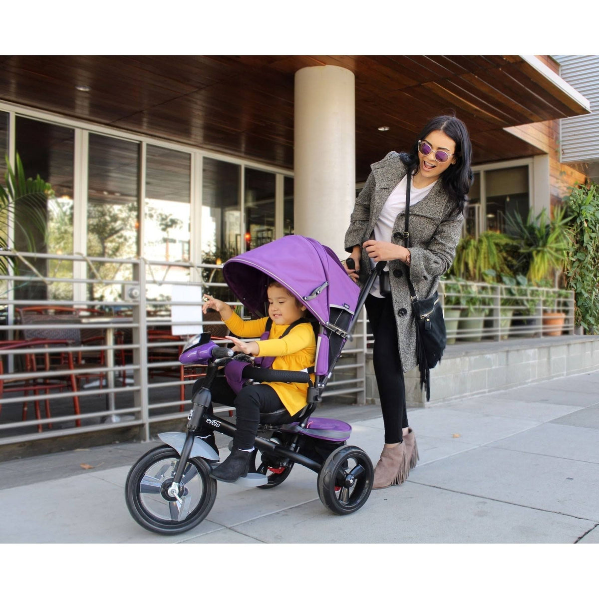 Blue 4-in-1 Stroller Trike with Canopy C719