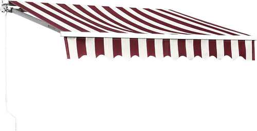 10x8 Feet Manual Retractable Patio Door Awning Outdoor Canopy Grey I776