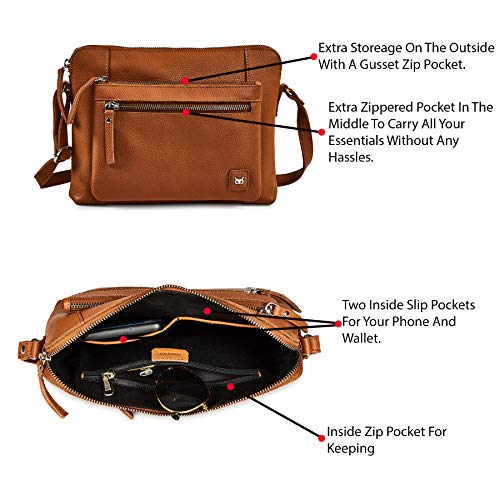 Small Soft Pebbled Real Leather Crossbody Shoulder Bag F695696