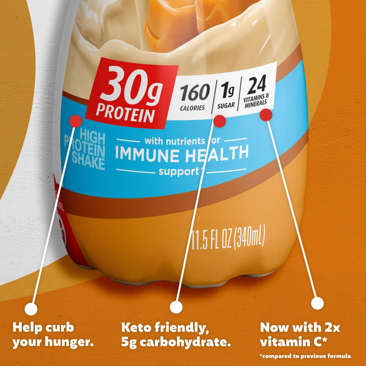 Caramel Protein Shake, 30g Protein, 1g Sugar, 11.5 fl oz K204474