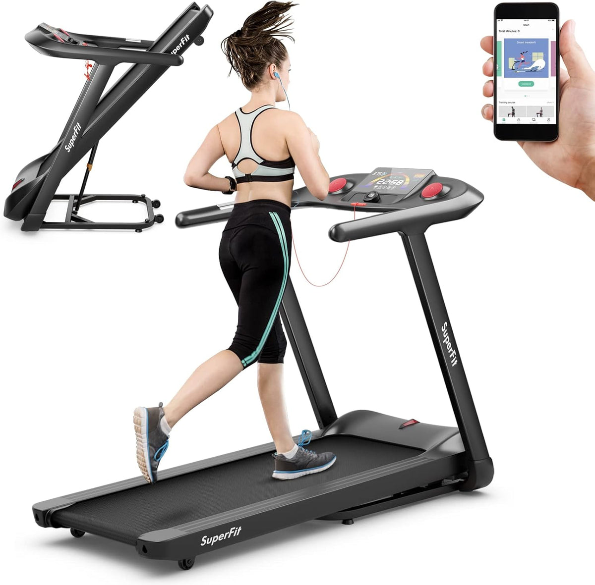 4.75HP Folding Treadmill with 15% Auto Incline D348080