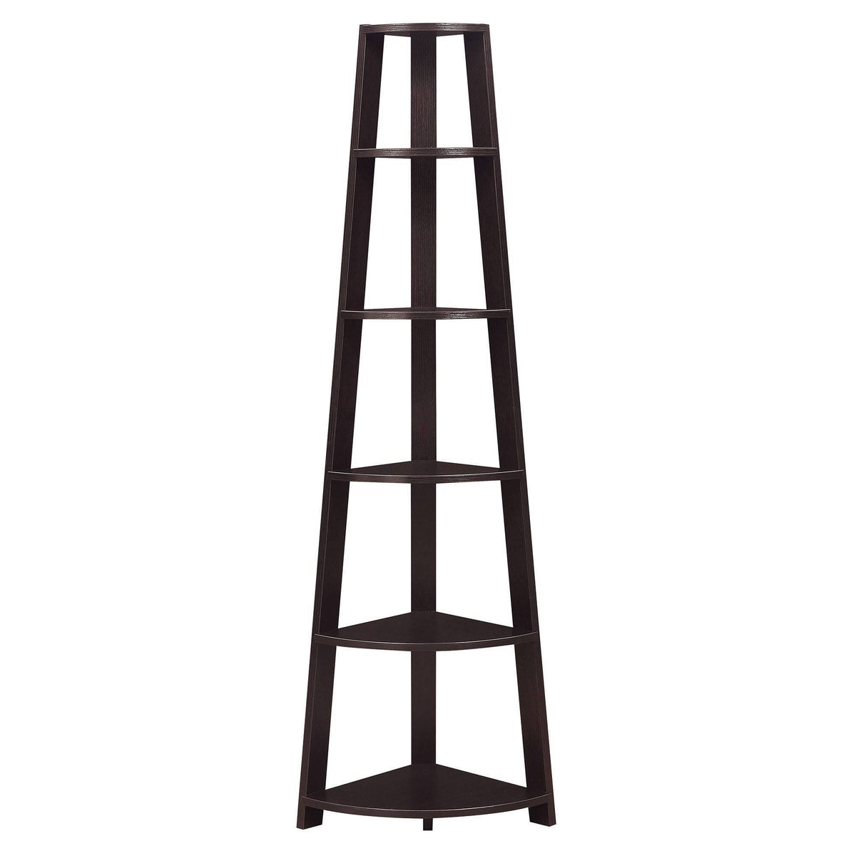 71x22 5 Tier Corner Bookcase Espresso A563
