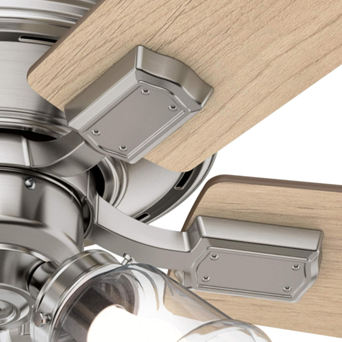 52 inch Brushed Nickel Indoor Ceiling Fan with LED Lights T6307