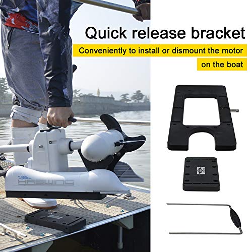 White 12V 55LBS 48inch Bow Mount Trolling Motor with Remote Control H379274