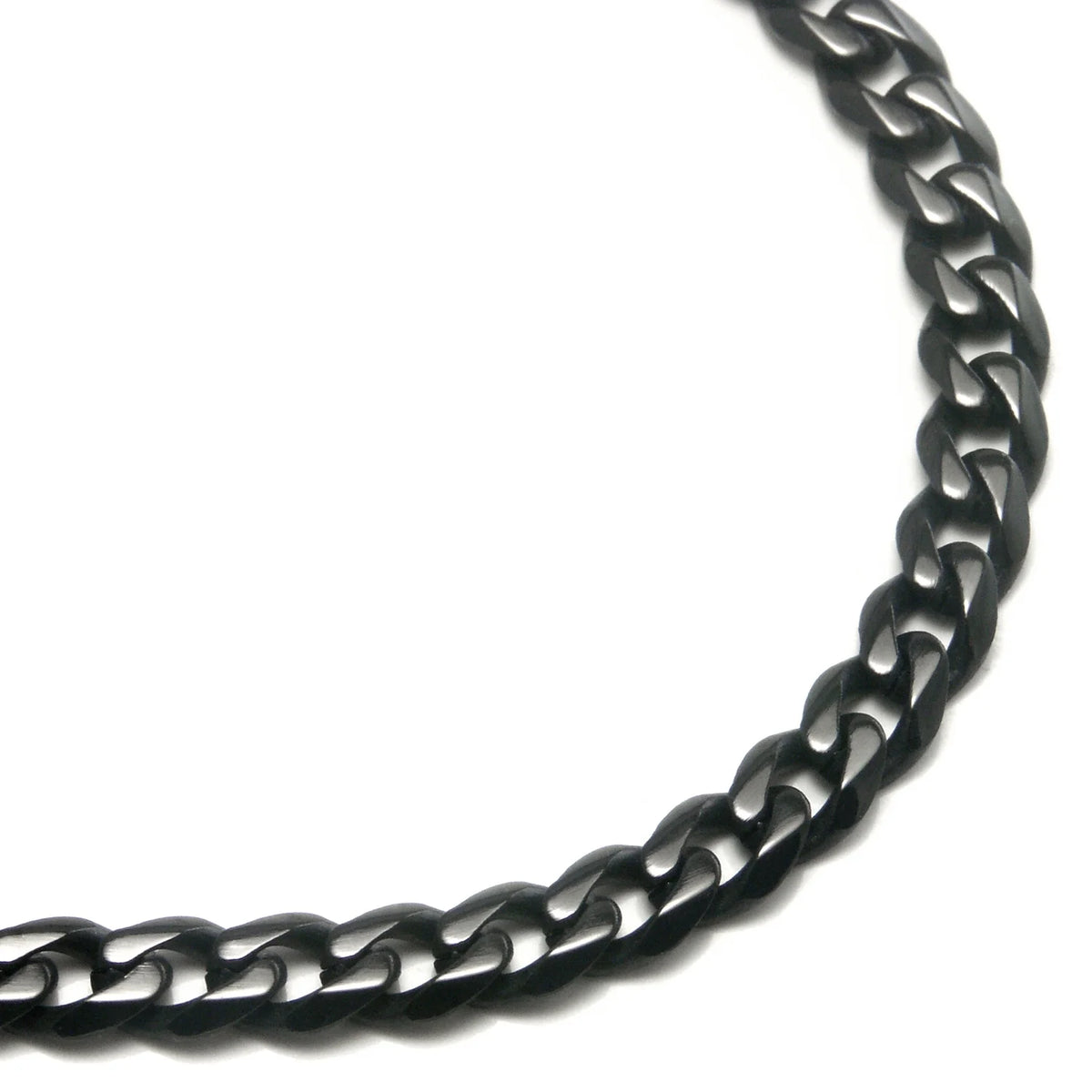 Black Titanium 4MM Curb Chain Necklace 24" M38180