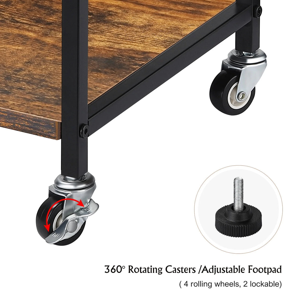 2-Tier Mobile Printer Stand with Wheels B44441