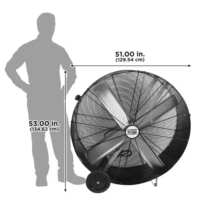 48 In. 2-Speed Belt Drive Drum Fan Black Poly Housing B62776
