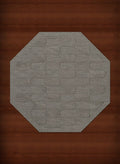Silver Grid Waves 8' x 8' Octagon Area Rug F37480