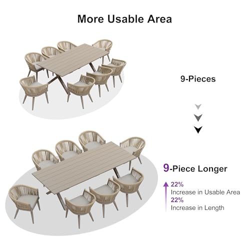 7 Pieces Outdoor Dining Set with Aluminium Table and Wicker Rattan Chairs X2739
