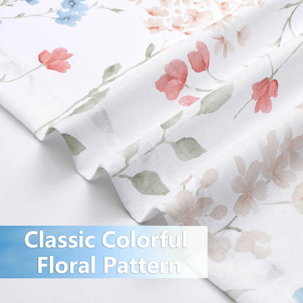 Floral Light Filtering Curtain Panels, 56" x 63", 2 Panels M730