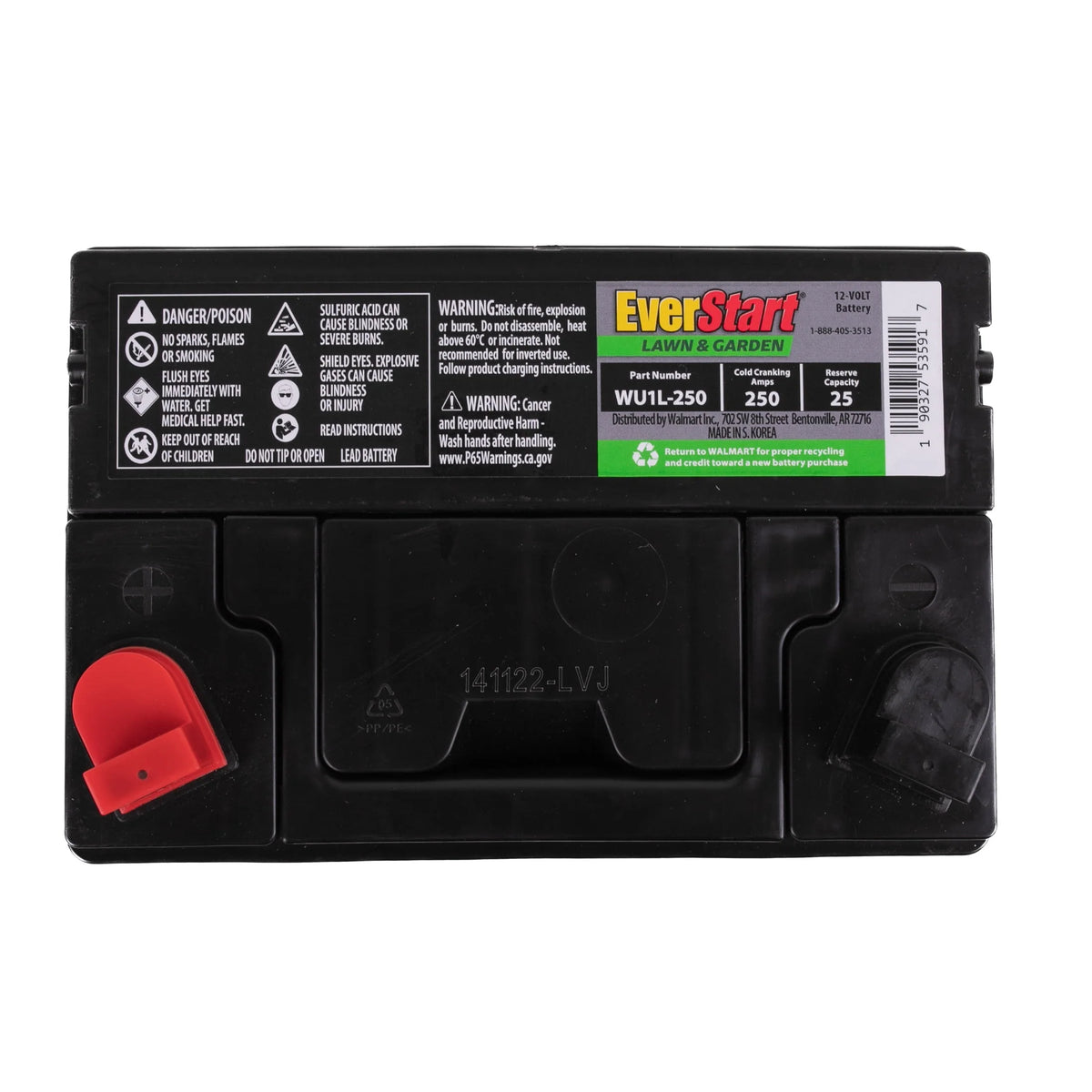 Lead Acid Lawn and Garden Battery, Group Size U1R 12 Volt, 250 CCA U35852