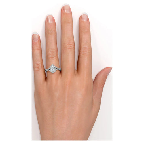 1.75 Carat Pear Cut Moissanite Engagement Ring N9226