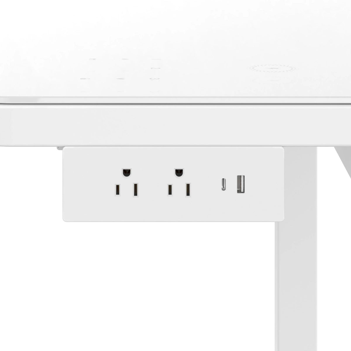 White Glass Tabletop Standing Desk V33496