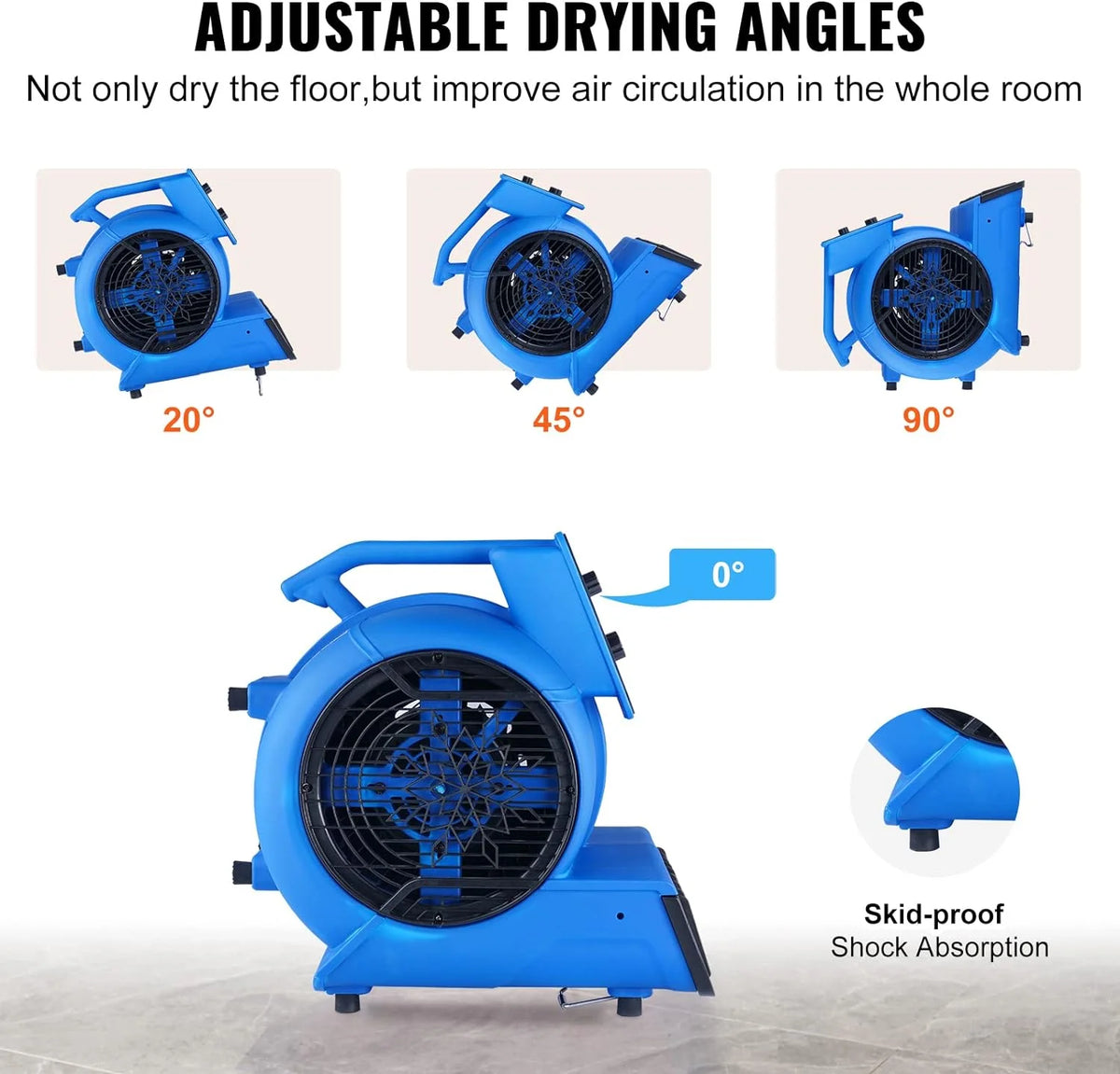 1/2 HP 2600 CFM Portable Floor Blower Fan R330