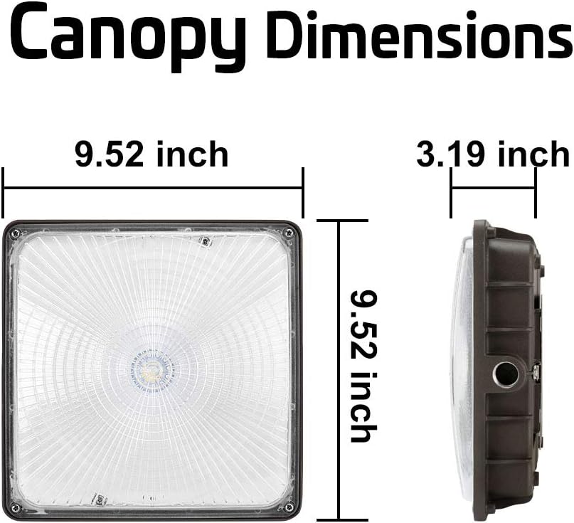 6 Pack 60W LED Canopy Area Light, 8000 Lumens, 5000K Cool White G355611