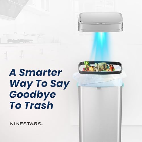 13 Gallon Stainless Steel Motion Sensor Trash Can E6403