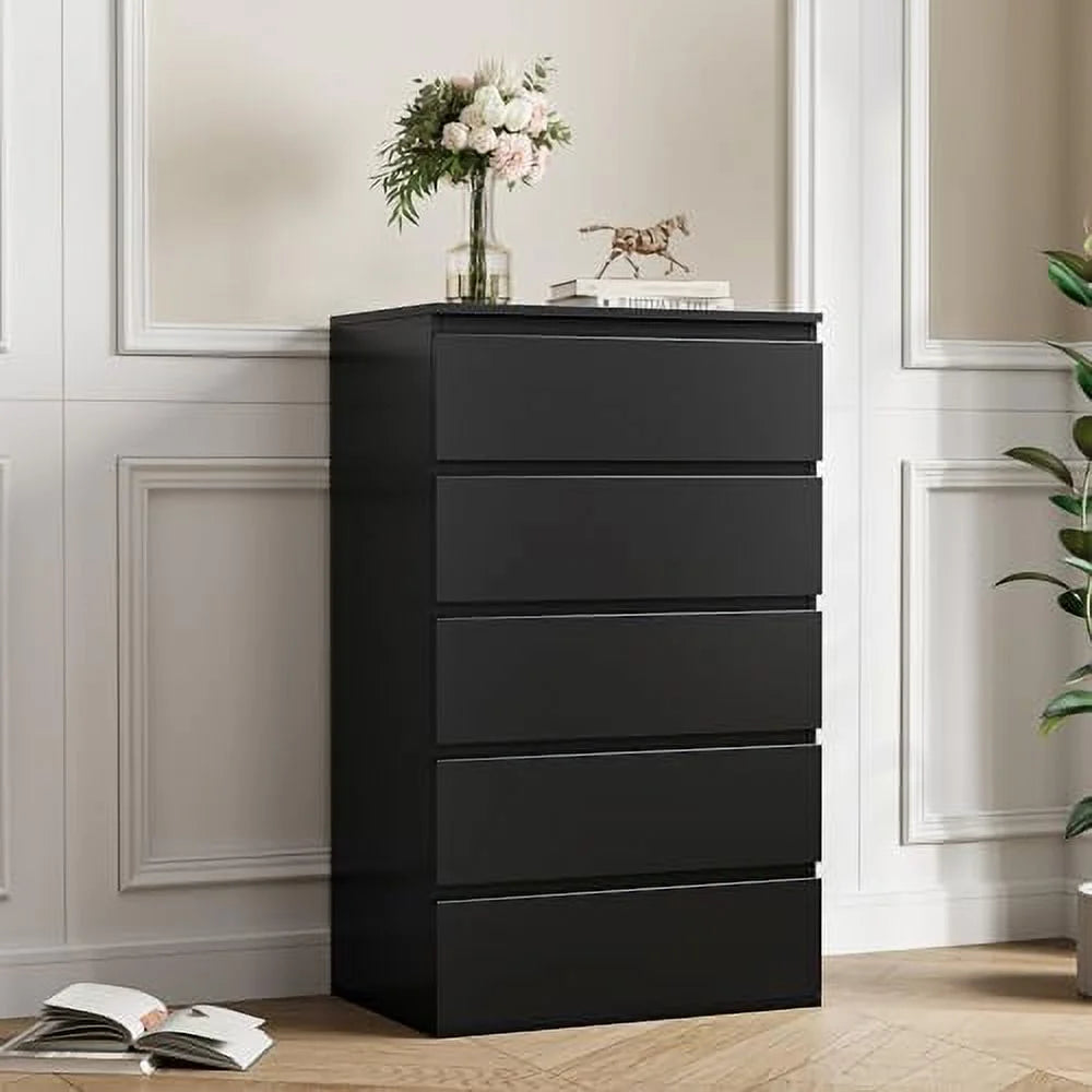 Black 5 Drawer Dresser O1042