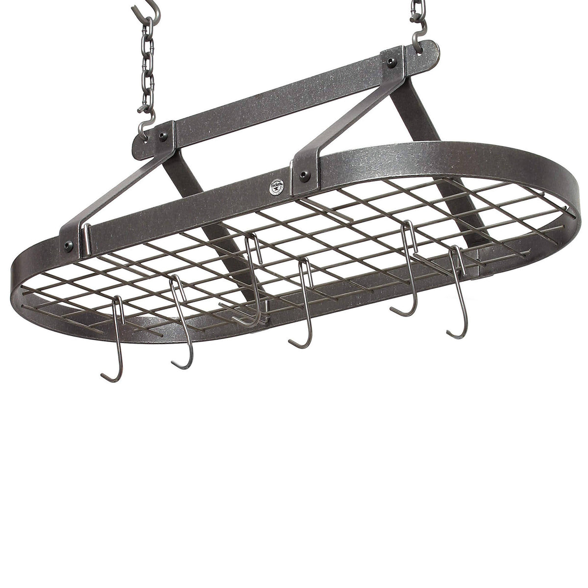 Hammered Steel Oval Pot Rack Y324628