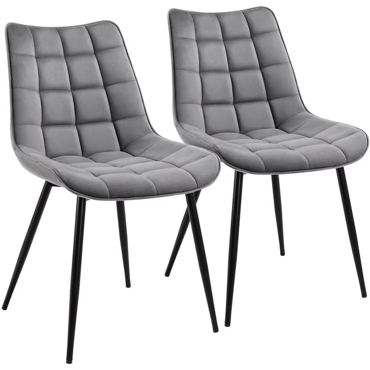 Set of 2 Gray Cushioned Dining Chairs C2296