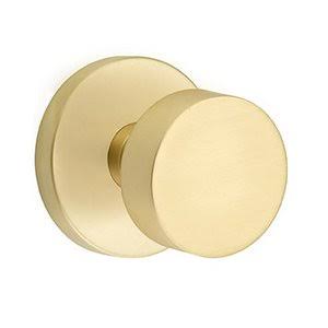 Half Dummy Round Door Knob and Disk Rose in Satin Brass F1992