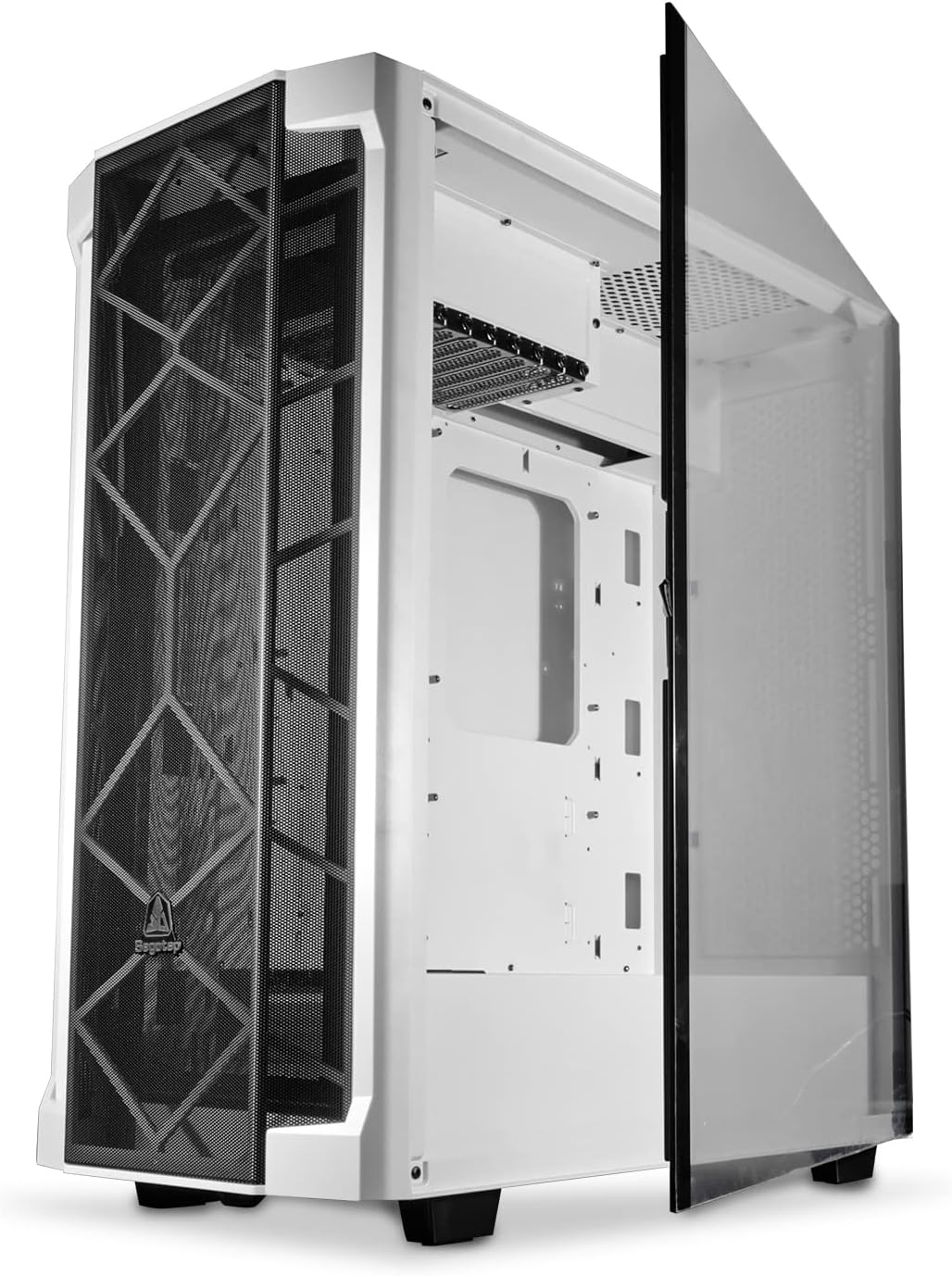 Black Full-Tower PC Gaming Case with Tempered Glass Side Panel I5396