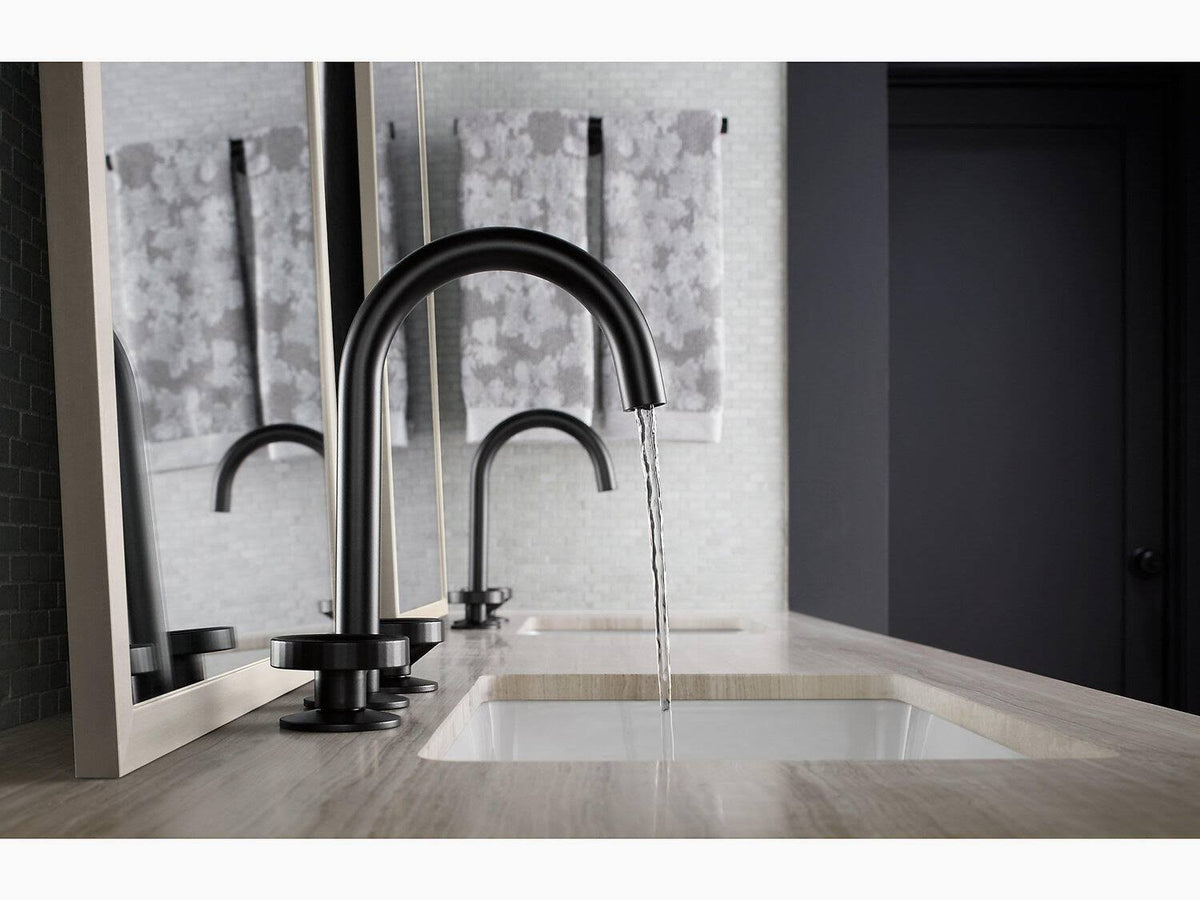 Bathroom Sink Spout with Tube Design Vibrant Titanium/Rose Gold G32568