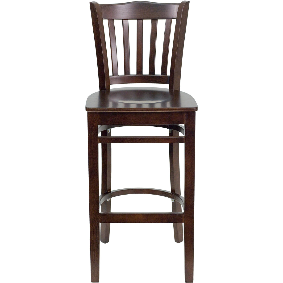Walnut Wood Vertical Slat Back Barstool W308508