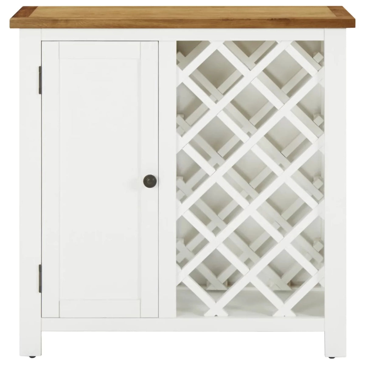 11 Bottles Oak Wood Wine Cabinet with Door U711